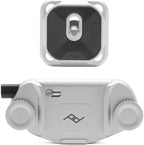 Peak Design Capture Camera Clip V3, Silver with Plate, Holds DSLR, Compact and Point and Shoot Bodies, Secure, Stable and Accessible, Attaches to Straps and Belts, Quick Release, 200 lb Capacity