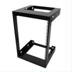 Raising Electronics 15U Wall Mount Open Frame 19 Inch Server Equipment Rack Threaded 15 Inch Depth Black (15U)