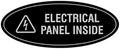 Signs ByLITA Oval Electrical Panel Inside Sign (Black/Silver) - Large 2 Pack