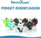 Fidget Dodecagon –12-Side Fidget Toys Cube Relieves Stress and Anxiety Anti Depression Travel Toy Christmas Stocking Stuffers Gifts for Children and Adults (B2 Black Colorful)