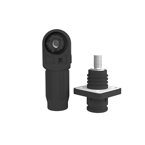 120A Battery Energy Storage Connector, 25mm² High Current Connectors IP67 Waterproof Stud Wiring Power Adapter Quick Plug Terminal Right Angle Plug and Socket (1000V Black)