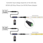 BTF-LIGHTING Mini RF Dimmer Controller 14 Keys for FCOB 3014 5630 5730 3528 Strip Lights DC5V/DC12V/DC24V Brightness Mode Effect Mode Wireless LED Dimmer Controller(Single Color)