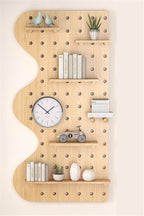 White Wooden Wall Organizer for Home & Office, Versatile Hanging Display Panel for Entryway, Kitchen, Crafting, 23.6"x47.2" Perforated Storage Solution