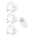 Remote Control Outlet,Greencycle Remote Light Switch and 3 Plugs,Wireless Light Switch,500ft Range,No Wiring Needed,15A/1500W for Household Appliances,FCC Certified,White
