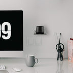 TXEsign Floating Speaker Shelf - Small Wall Mount for Speakers, Webcams, Displays - Acrylic Shelf in Silky White & Transparent