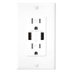 EverElectrix 10 Pack 4.8A Wall Outlet with USB Ports 15Amp Duplex USB Wall Outlets Tamper Resistant Outlet Charger, UL Listed, Electrical Outlet with Dual Port, White Outlets Receptacles