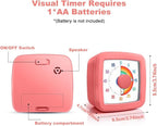 MEPHILIMIA Visual Timer for Children, 60 Minute Countdown for Classroom, Office, Kitchen, Desk, Kids Time Mana Gement Tools with Quiet Operation, Pomodoro Timer Rainbow Pattern