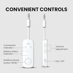 Avantree Relay - Premium Airplane Bluetooth Adapter with Advanced Qualcomm Chipset, 2 Headphones Support, 25hrs Play Time, aptX Adaptive & HD Audio Transmitter for Airpods, Bose & Travel Flight