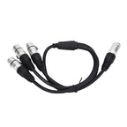 Estink XLR Splitter Cable 3 Pin Male to 3 Female Y Splitter with Zinc Alloy Connectors for Balanced Audio Signal in Studio Live Performance 2ft