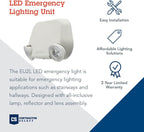 Lithonia Lighting Basics Low Profile Emergency Light, LED Emergency Lights for Business, Ceiling or Wall mount, White Thermoplastic, 120/277V Dual Voltage (EU2L M12)
