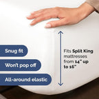 Split Head King Sheet Set – 4 Piece Flex Split Top King Sheets for Adjustable Beds - Fits 14” to 16" Mattress w/ Deep Pockets - Breathable & Cooling - Luxury Bedding and Wrinkle Free - Antique White