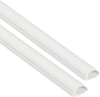 D-Line Half Round Cord Hider, Patented Cable Cover, Hide TV Wall Mount Wires, Raceway for Cords, Decorative Wire Covers, Paintable, Adhesive Cable Concealer, 2X 0.78in W x 0.39in H x 39in L, White