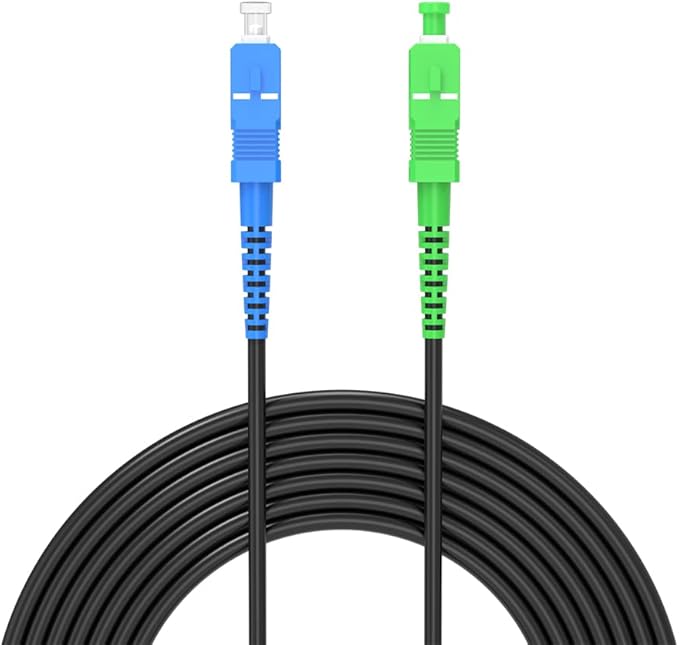 Jeirdus 100M SC/PC to SC/APC Outdoor Armored Simplex SM Fiber Optic Cable Jumper Optical Patch Cord Singlemode 9/125 100Meters 328ft SC-SC