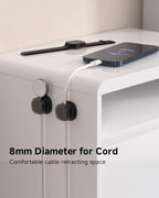 9 Pack Cord Organizer, Spring Cable Management, Adhesive Cute Cable Holder Clips, Phone Charger Wire Keeper for Desk Nightstand Car Office (9-Pack Black)