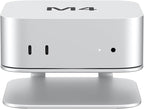 AKKYAJAURE Mac mini M4 Dock Stand, Aluminum Desktop Stand Mount for New Mac mini M4 and M4 Pro, Improved Cooling, Easy Power Button Access & Desk Organization – Essential Mac mini M4 Accessories