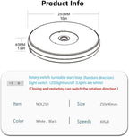 YVV LED Rotating Display Stand White 10 Inch 360° Motorized Turntable with LED Light, USB Powered Display Base for Product Photography, Jewelry Showcase, 22lb Capacity