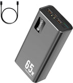 PSOOO 50000mAh Power Bank 65W, Portable Charger,External Battery Pack for Outdoor Camping, Home & Office. Emergency Back-up Power for Smartphones, Tablets and Laptop