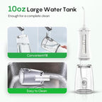 FRESKO Water Dental Flosser for Teeth, 300ML Cordless Flosser with Constant Pressure, Rechargeable Oral Irrigator Cleaner for Travel Home Use and Braces Care, IPX7 Waterproof, 5 Jet Tips