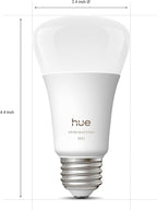 Philips Hue Smart LED A19 Bulb, White & Color Ambiance, E26 Base, 7.2W, Full Spectrum Light 1000K-20000K, 810 Lumens, Dimmable LED Bulbs, Works with Alexa, Google,& Apple Home, 3pk