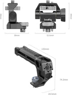 SMALLRIG Top Handle with Monitor Mount Kit, with 3/8"-16 Locating Holes for ARRI, 1/4"-20 Threaded Hole, 5 Built-in Cold Shoe, 360° Swivel and 180° Tilt Adjustable, Anti-Twist Design - 5323