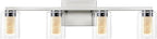 SADENICEL 4-Light Bathroom Light Fixtures, Brushed Nickel, Dimmable LED White/Neutral/Warm Crystal Bathroom Vanity Lights Over Mirror, for Bedroom,Living Room