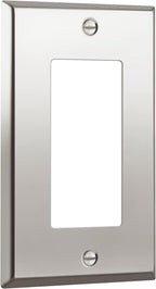 ENERLITES Decorator Switch or Outlet Metal Wall Plate, Stainless Steel 201, Corrosion Resistant, Size 1-Gang 4.50" x 2.76", 7731-PC, Polished Chrome, Silver