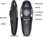 Presentation Remote Clicker, Wireless Presenter for PowerPoint Presentation Remote, RF 2.4GHz USB for Mac, Keynote, Computer, Laptop