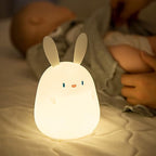 LEDHOLYT LED Cute Rabbit Night Light, Cute Silicone Bunny Lamp and Animal NightLight,LED Squishy Animal Light for Sleep,Kawaii Bedside Lamp Room,Rechargeable Bedside Touch Silicone Lamp (Rabbit)