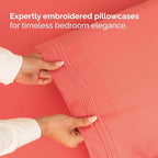 Full XL Bed Sheet Set - 4 Piece Extra Long Extended Full XL Sheets - Soft, Breathable & Cooling - Fits 8" to 16" Mattress with Deep Pockets - 54" x 80" - Easy-Fit, Wrinkle and Fade Resistant - Coral