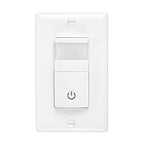 Maxxima Occupancy Vacancy Motion Sensor PIR Wall Switch, 3-Way or Single Pole Wall Plate Included, Commercial or Residential, 120-277V