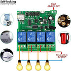 Newgoal 4 channelsWiFi Wireless Smart Switch Inching Self-locking Relay Module, be applied to access control Tuya SmartLife APP,DIY WIFI Garage Door Opener With 433 MHz RF remote control