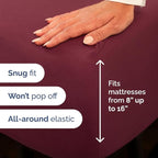 Full XL Bed Sheet Set - 4 Piece Extra Long Extended Full XL Sheets - Soft, Breathable & Cooling - Fits 8" to 16" Mattress w/ Deep Pockets - 54" x 80" - Easy-Fit, Wrinkle & Fade Resistant - Burgundy