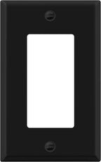 ENERLITES Decorator Switch Metal Wall Plate, Outlet Cover, Corrosion Resistant, Standard Size 1-Gang 4.50" x 2.76", Powder Coated Stamped Steel, 7731-BM, Black Matte