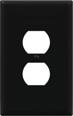 ENERLITES Duplex Receptacle Outlet Wall Plate, Jumbo Electrical Outlet Cover, Gloss Finish, Oversized 1-Gang 5.51" x 3.50", Polycarbonate Thermoplastic, 8821O-BK, Black