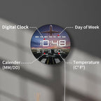Timethink 12'' Airplane Digital Wall Clock Large Display, Aviation Electric Wall Clock Smart Dimming, Temperature, Humidity, 12/24hr, Date, USB Powered for Office Bedroom Pilot Aviator Retirement Gift
