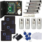 MENGQI-CONTROL 4 Doors RFID/Password Door Lock System Smart Access Control Keyless Entry Systems Keypad Reader Electric Magnetic Lock 110V Power Supply Box (Phone APP Remote Open Door)