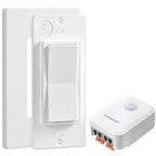 SURAIELEC Wireless Light Switch & Receiver Kit, 15A RF Remote Control Wall Switch, 100ft Range, Push-in Terminal Wiring, Expandable, Ultra-Thin Mini Size, Quick Installation (Neutral Wire Required)