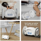 CLOCKY Alarm Clock on Wheels – Loud Rolling Alarm Clock for Heavy Sleepers | Runaway Clock That Jumps & Runs to Wake You Up | Funny Unique Gift for Adults & Teens (White)