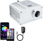 AZIMOM 10W Twinkle Fiber Optic Starlight Box Sound Activated RGBW Fiber Optic Light Source APP/Remote Control Light Engine Driver for Car Home Ceiling Star Lighting Decor