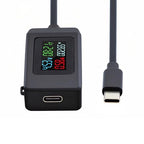chenyang USB C Power Tester Digital Multimeter 4-30V 0-6.5A Color Screen Digital Display Real-Time Monitoring of Current/Voltage/Power/Work Time