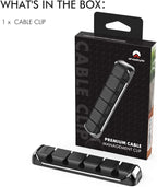 AHASTYLE Cable Organizer Holder 5 Slots Desktop Cord Wire Clips Keeper for Organizing USB Cable/Power Cord/Wire Home Office and Car (Black)