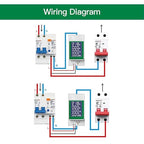 AC 50-300V 100A Multi Function Voltage Amperage Power Meter, Din Rail LCD Digital Backlight Energy Monitor, Built-in Current Transformer Ammeter Voltmeter, Single Phase Tester