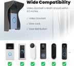 Smallan Stainless Steel Ring Video Doorbell Rain Cover Weatherproof Anti Glare Sun Shade Hyperthermia Compatible for Blink/Ring Pro2/Arlo/Wyze/Google Nest/Reolink Video Doorbell (Dark gray)
