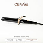TAIFF Curves Professional Black Titanium Curling Iron – High-Performance Hair Curler & Rizadora para Cabello with Dual Voltage | Fixed Temperature 410°F | 1 1/2”