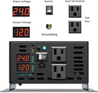 WZRELB 600W 24V 120V Pure Sine Wave Power Inverter with 2 AC Outlets Wired Remote Control (RBP-60024WR)