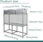 BEILOCKERY 110V Vertical Laminar Dust Free Workshop with HEPA Filter, 70.86"×23.62" Aluminum Air Flow Clean Bench, for Phone Repair Workshop, Laboratory Use