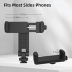 Flexible Phone Tripod Mount Adapter, Universal Smartphone Mount Adapter, Camera Cold/Hot Shoe Phone Tripod Holder for iPhone 17/16/15/14, Samsung Pixel Canon Nikon DSLR and More Cameras