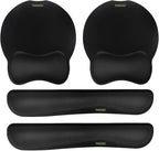 VAGAU Premium Keyboard Wrist Rest and Mouse Pad Wrist Support, Ergonomic Memory Foam Set for Office, Laptop, Mac, Computer and Gaming, Comfortable Typing &Wrist Pain Relief (2 Pack)