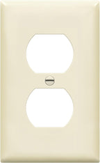 Enerlites 8821-LA Duplex Receptacle Outlet Wall Plate, Standard Size 1-Gang , Polycarbonate Thermoplastic, Light Almond