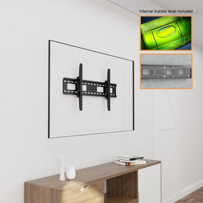 Ultra Slim Tilt TV Wall Mount Bracket for Samsung QN85D QN75QN85D 75 Inch TV - Low Profile 1.7" from Wall, 12° Tilt Angle, Industrial Grade, Easy Install